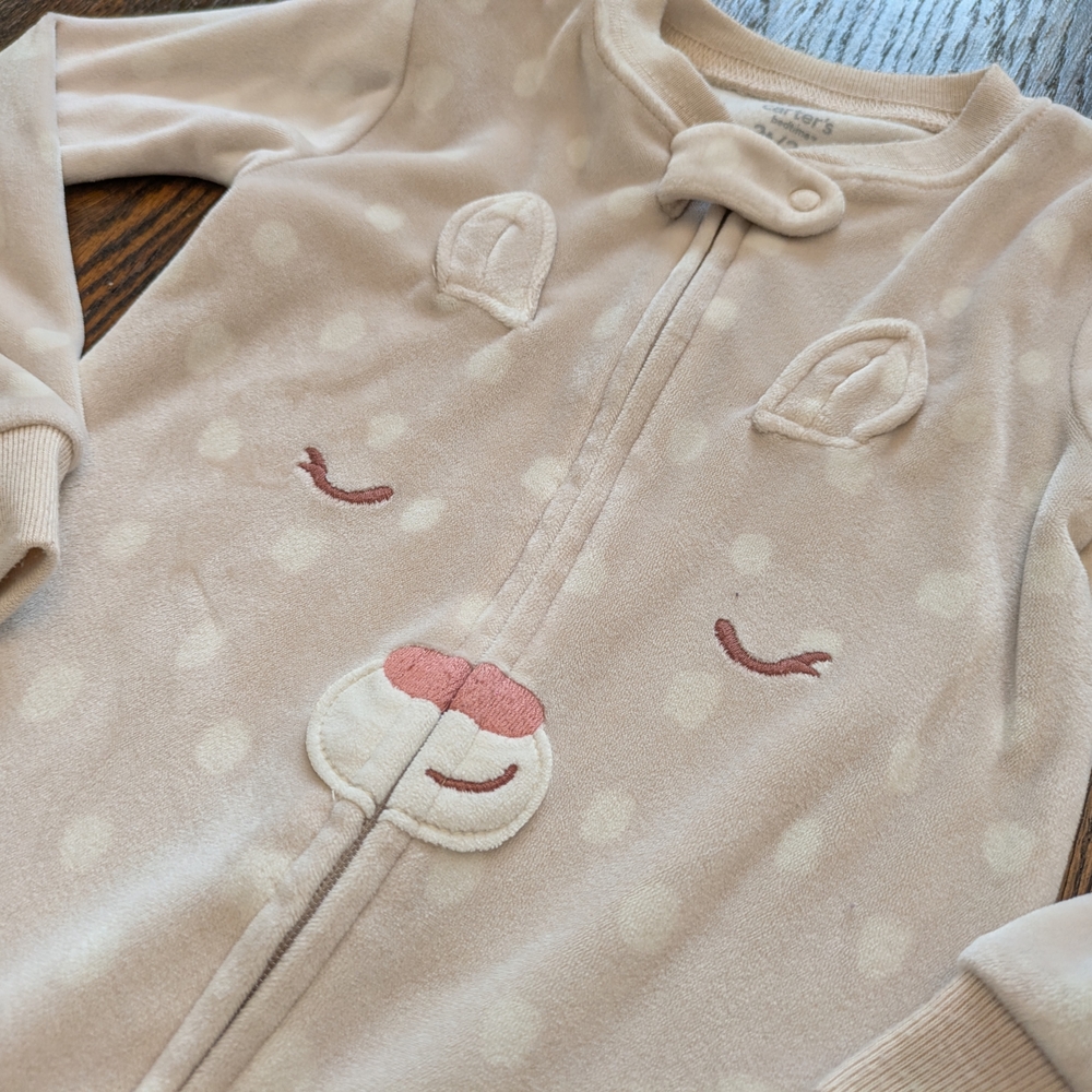 Carter's Pink and Cream Dinosaur Print Footies - Picture 6 of 8